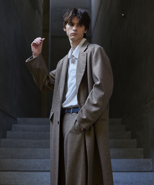 CLEL（クレイル）の「【CLEL】Wool Blend Herringbone Tweed Coat
