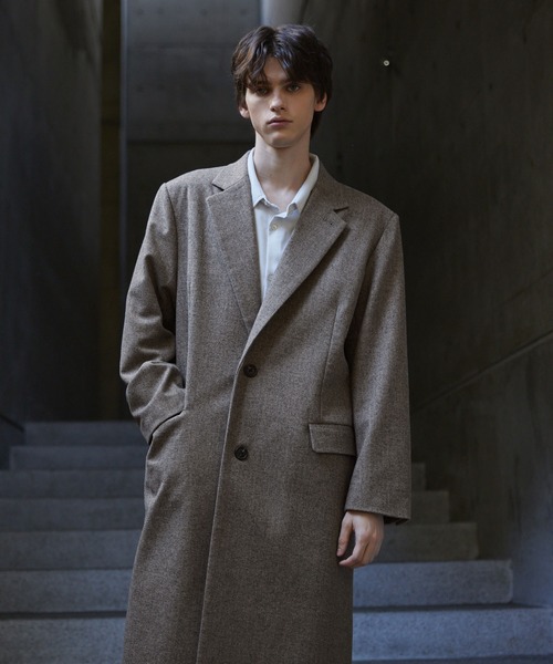 CLEL（クレイル）の「【CLEL】Wool Blend Herringbone Tweed Coat