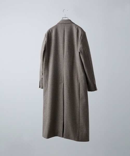 セール】【CLEL】Wool Blend Herringbone Tweed Coat / ウールブレンド