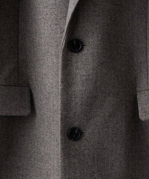 セール】【CLEL】Wool Blend Herringbone Tweed Coat / ウールブレンド
