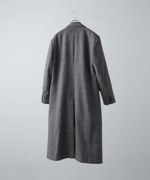 セール】【CLEL】Wool Blend Herringbone Tweed Coat / ウールブレンド