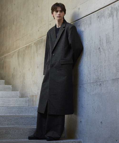 CLEL（クレイル）の「【CLEL】Wool Blend Herringbone Tweed Coat