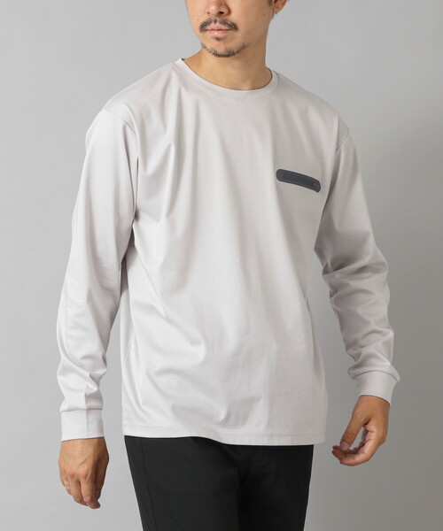 NOLLEY’S（ノーリーズ）の「【ACTIVE SECT】《限定展開》シーリングポケットロンT 25AW（Tシャツ/カットソー・メンズ・ホワイト/グレイッシュベージュ/ブラック/グレイッシュブルー・XXL/XL/L/M/S）」の3枚目の写真