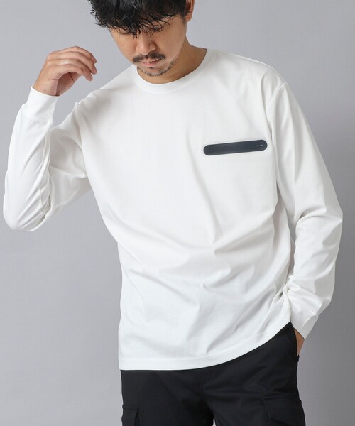 NOLLEY’S（ノーリーズ）の「【ACTIVE SECT】《限定展開》シーリングポケットロンT 25AW（Tシャツ/カットソー・メンズ・ホワイト/グレイッシュベージュ/ブラック/グレイッシュブルー・XXL/XL/L/M/S）」の5枚目の写真