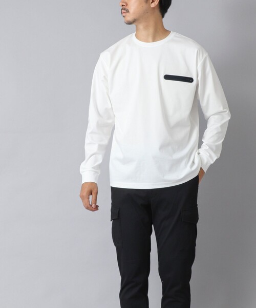 NOLLEY’S（ノーリーズ）の「【ACTIVE SECT】《限定展開》シーリングポケットロンT 25AW（Tシャツ/カットソー・メンズ・ホワイト/グレイッシュベージュ/ブラック/グレイッシュブルー・XXL/XL/L/M/S）」の7枚目の写真