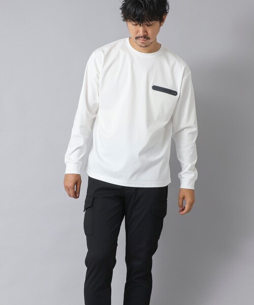 NOLLEY’S（ノーリーズ）の「【ACTIVE SECT】《限定展開》シーリングポケットロンT 25AW（Tシャツ/カットソー・メンズ・ホワイト/グレイッシュベージュ/ブラック/グレイッシュブルー・XXL/XL/L/M/S）」の8枚目の写真