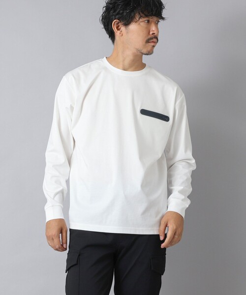 NOLLEY’S（ノーリーズ）の「【ACTIVE SECT】《限定展開》シーリングポケットロンT 25AW（Tシャツ/カットソー・メンズ・ホワイト/グレイッシュベージュ/ブラック/グレイッシュブルー・XXL/XL/L/M/S）」の9枚目の写真