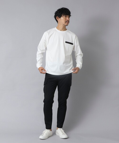 NOLLEY’S（ノーリーズ）の「【ACTIVE SECT】《限定展開》シーリングポケットロンT 25AW（Tシャツ/カットソー・メンズ・ホワイト/グレイッシュベージュ/ブラック/グレイッシュブルー・XXL/XL/L/M/S）」の13枚目の写真