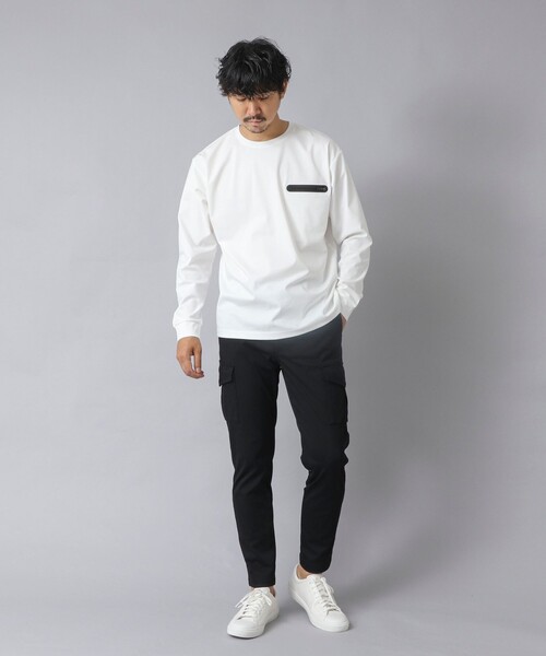 NOLLEY’S（ノーリーズ）の「【ACTIVE SECT】《限定展開》シーリングポケットロンT 25AW（Tシャツ/カットソー・メンズ・ホワイト/グレイッシュベージュ/ブラック/グレイッシュブルー・XXL/XL/L/M/S）」の14枚目の写真