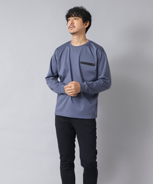 NOLLEY’S（ノーリーズ）の「【ACTIVE SECT】《限定展開》シーリングポケットロンT 25AW（Tシャツ/カットソー・メンズ・ホワイト/グレイッシュベージュ/ブラック/グレイッシュブルー・XXL/XL/L/M/S）」の22枚目の写真