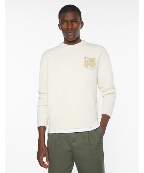 Maison Kitsune（メゾンキツネ）の「FOX HEAD INTARSIA MERINO JUMPER（ニット/セーター・メンズ・ブラック/アイボリー/セージグリーン・XS/S/M/L/XL）」の8枚目の写真