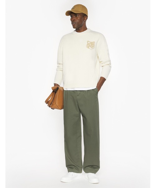 Maison Kitsune（メゾンキツネ）の「FOX HEAD INTARSIA MERINO JUMPER（ニット/セーター・メンズ・ブラック/アイボリー/セージグリーン・XS/S/M/L/XL）」の6枚目の写真