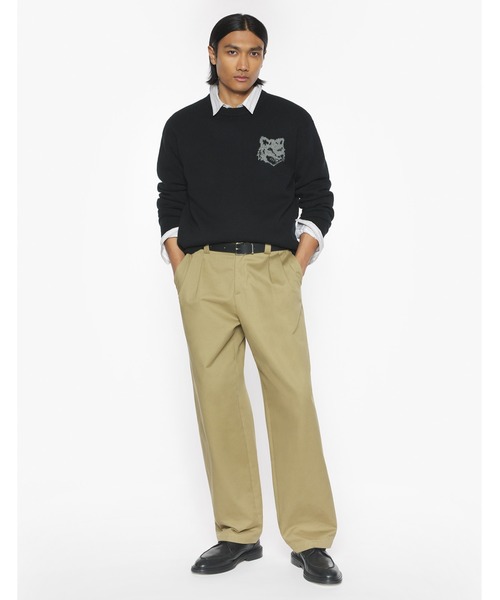 Maison Kitsune（メゾンキツネ）の「FOX HEAD INTARSIA MERINO JUMPER（ニット/セーター・メンズ・ブラック/アイボリー/セージグリーン・XS/S/M/L/XL）」の12枚目の写真