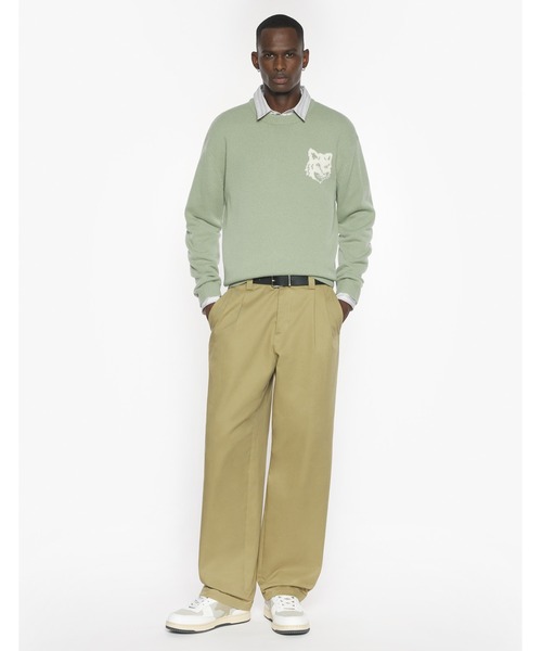 Maison Kitsune（メゾンキツネ）の「FOX HEAD INTARSIA MERINO JUMPER（ニット/セーター・メンズ・ブラック/アイボリー/セージグリーン・XS/S/M/L/XL）」の18枚目の写真