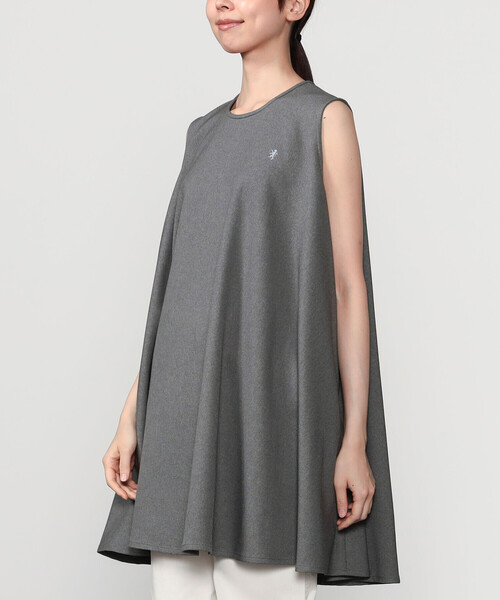 GYMPHLEX（ジムフレックス）の「Gymphlex | ポリフランネル フレアチュニック WOMEN（シャツ/ブラウス・レディース・ダークネイビー/チャコール・14）」の4枚目の写真