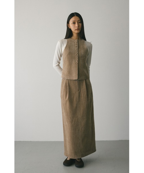 sale　aere ハイウエストベロアスカート 36 ハイウエストタックベロアスカート（スカート）｜STYLEMIXER