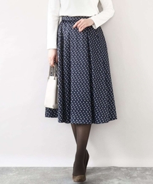 OFUON | 幾何柄タックフレアースカート/洗える(スカート)