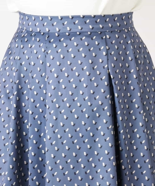 OFUON le MK（オフオンルエムケー）の「【2025AW】幾何柄タックフレアースカート/洗える（スカート・レディース・ブルー/ネイビー・40/38/36）」の12枚目の写真