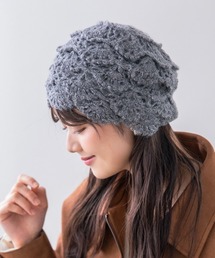 polcadot（ポルカドット）の「クロッシェニットワッチ/レース編みレイヤードニット（ニットキャップ/ビーニー）」