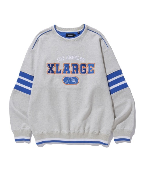 XLARGE（エクストララージ）の「STRIPED SLEEVE CREWNECK SWEATSHIRT（スウェット・メンズ・ブラック/オフホワイト/グリーン・L/M/XL/S）」の4枚目の写真