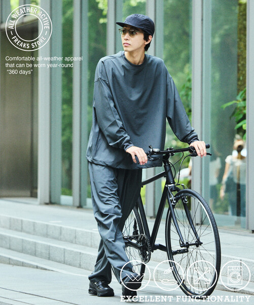 FREAK'S STORE(フリークスストア)の「限定展開 ALL WEATHER ACTIVE WEAR/オールウェザーアクティブウェア リラックスフィット パッカブルセットアップ/クルーネックPO/パンツ(その他トップス・メンズ・ブラック/チャコールグレー/ネイビー/グレイッシュベージュ・SMALL/MEDIUM/LARGE)」の7枚目の写真