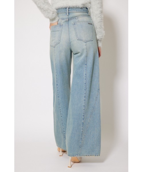 rienda★フロントボタンデザインハイウエストデニムパンツ セール】フロントボタンデザインハイウエストデニムパンツ 夏服