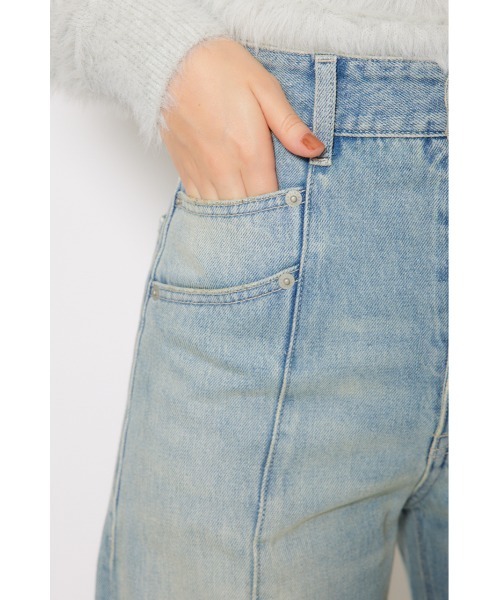 rienda（リエンダ）の「フロントボタンデザインハイウエストデニムパンツ 秋服　冬服（デニムパンツ・レディース・ダークブルー/ライトブルー・MEDIUM/SMALL/X-SMALL）」の21枚目の写真