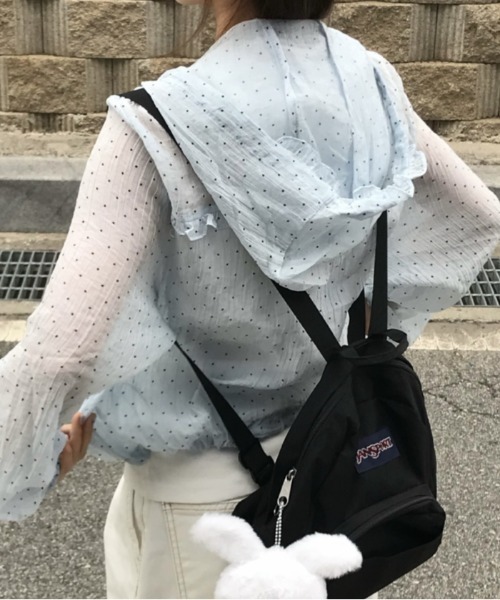Vipoa(ヴィポア)の「dot zip hoodie(ブルゾン・レディース・ホワイト/ブルー・FREE)」の20枚目の写真
