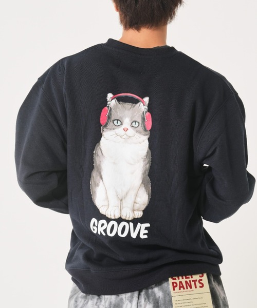 セール】裏起毛ヘッドホンアニマル柄トレーナー(M1)（スウェット