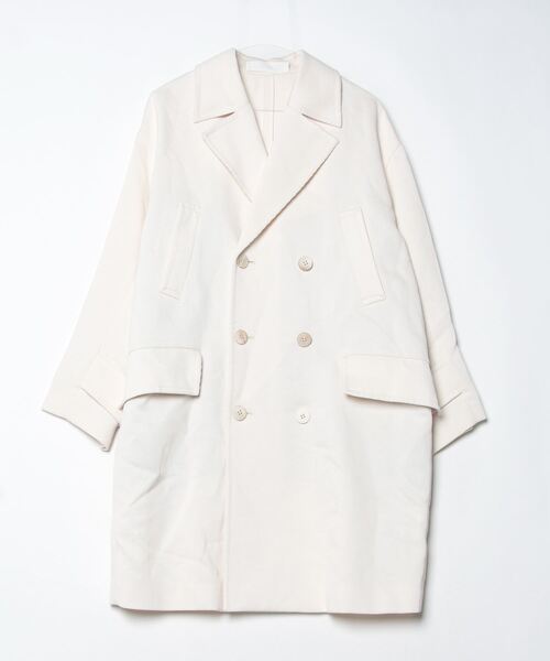 新品未使用タグ付TOMORROWLAND collectionピーコートホワイト ブランド古着】TOMORROWLAND｜トゥモローランドのピーコート（ホワイト