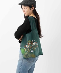 ウィリアムモリス柄 オーガンジー 刺繍エコトートバッグ