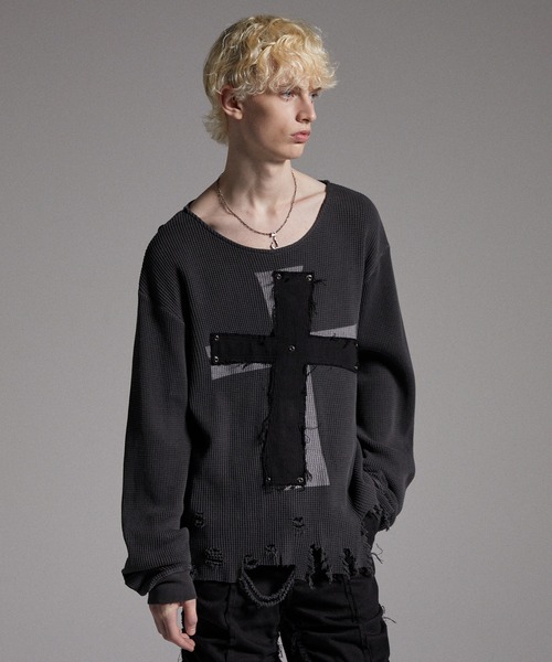 バッハ・ザード GRANCYダメージカーディガン 黒 ダメージキャップ黒 バッハ・ザード GRANCYダメージカーディガン 黒 ダメージキャップ黒