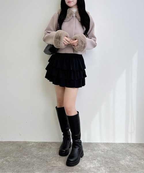 INGNI(イング)の「【WEB限定】4Wayビジューボタンショートコート(その他アウター・レディース・ブラック/オフホワイト/ピンク・M)」の19枚目の写真