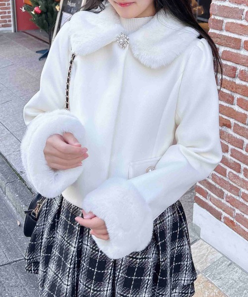 INGNI(イング)の「【WEB限定】4Wayビジューボタンショートコート(その他アウター・レディース・ブラック/オフホワイト/ピンク・M)」の18枚目の写真