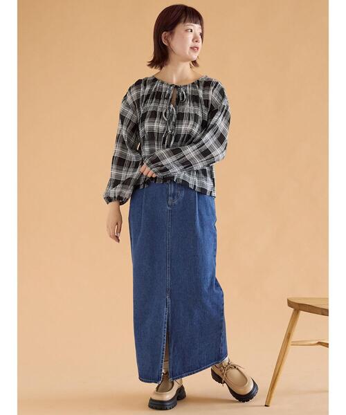 ehka sopo（エヘカソポ）の「◎デニムスカート（スカート・レディース・サックスブルー/ブルー/ネイビー・F）」の9枚目の写真