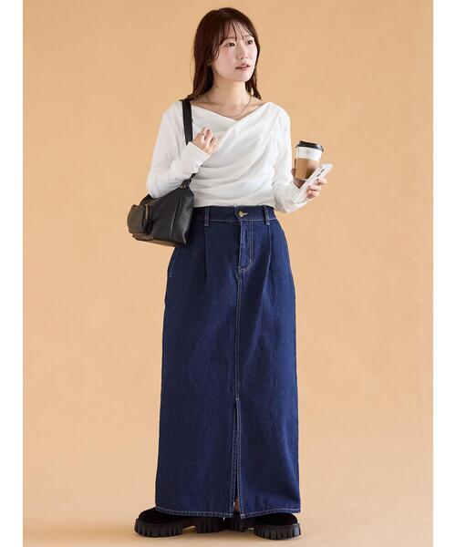 ehka sopo（エヘカソポ）の「◎デニムスカート（スカート・レディース・サックスブルー/ブルー/ネイビー・F）」の12枚目の写真