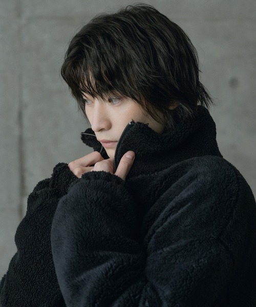 RATTLE TRAP(ラトルトラップ)の「Wシャギーフリーススタンドブルゾン(ブルゾン・メンズ・オフホワイト/ブラック系その他/ブラック・M/L)」の20枚目の写真