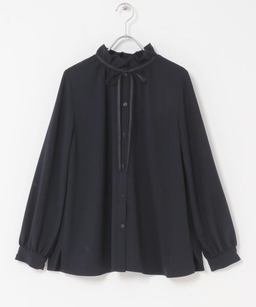 F by ROSSO(エフバイロッソ)の「F by ROSSO フリルカラー2WAYブラウス(シャツ/ブラウス・レディース・ネイビー/オフホワイト・FREE)」の10枚目の写真