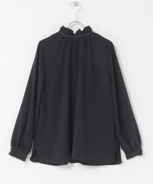 F by ROSSO(エフバイロッソ)の「F by ROSSO フリルカラー2WAYブラウス(シャツ/ブラウス・レディース・ネイビー/オフホワイト・FREE)」の9枚目の写真