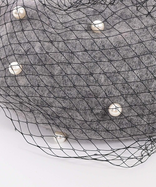 Narcissus(ナルシス)の「パールベレー帽/チュール(ハンチング/ベレー帽・レディース・グレー/ブラック・FREE)」の9枚目の写真