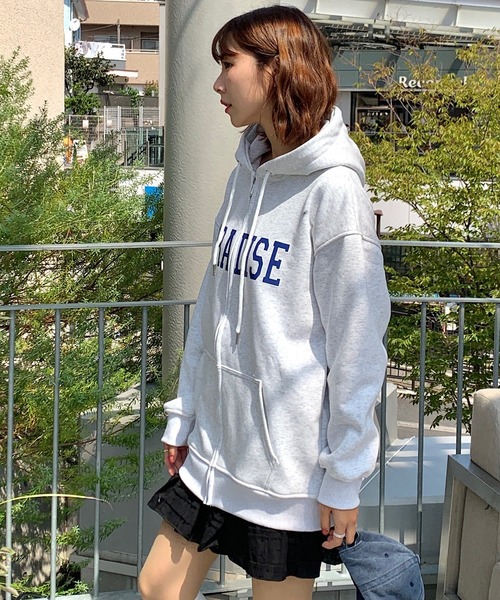 Teem Store(チームストア)の「ワッペンレタリングオーバーサイズジップパーカー(パーカー・レディース・ブラック/ライトグレー・M/L)」の22枚目の写真