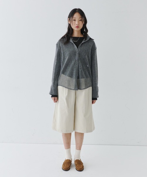 NUJOH（ヌゾ）の「Corduroy Bermuda Pants with Belt / ベルト付きコーデュロイバミューダパンツ（その他パンツ・レディース・ベージュ/ネイビー/ブラウン・SMALL/MEDIUM）」の14枚目の写真