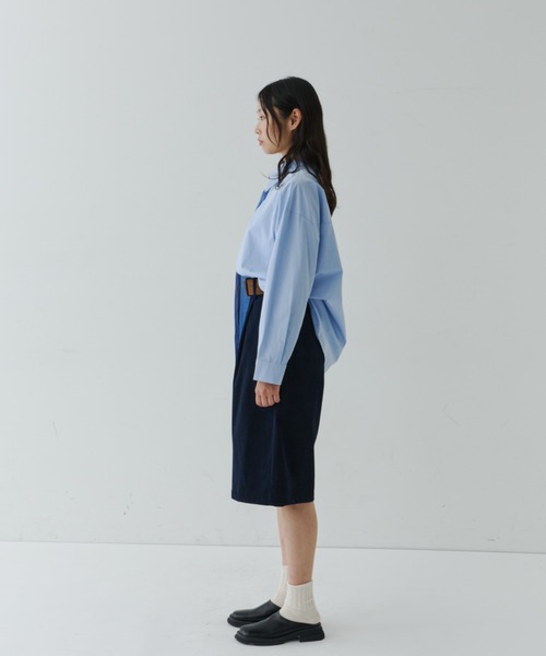 NUJOH（ヌゾ）の「Corduroy Bermuda Pants with Belt / ベルト付きコーデュロイバミューダパンツ（その他パンツ・レディース・ベージュ/ネイビー/ブラウン・SMALL/MEDIUM）」の8枚目の写真