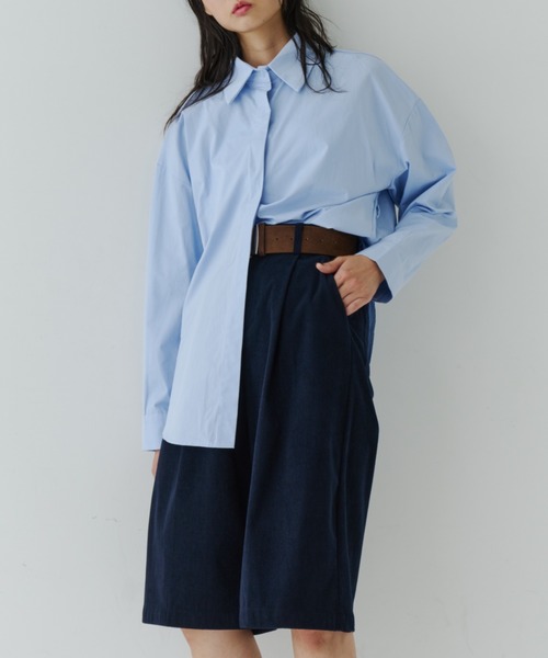 NUJOH（ヌゾ）の「Corduroy Bermuda Pants with Belt / ベルト付きコーデュロイバミューダパンツ（その他パンツ・レディース・ベージュ/ネイビー/ブラウン・SMALL/MEDIUM）」の6枚目の写真