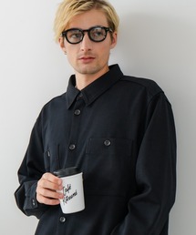 Blue Standard （ブルースタンダード）の「【BLUE STANDARD/ブルースタンダード】ストレッチニット ツイルシャツジャケット ウールタッチ（シャツ/ブラウス・レディース）」