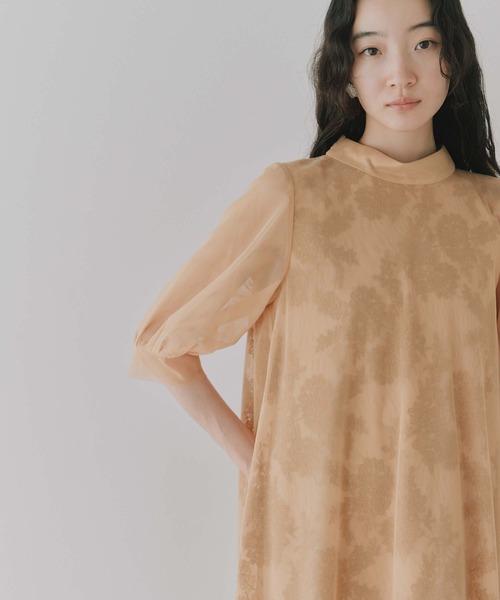 kaene（カエン）の「チュールレースAラインドレス【結婚式 二次会 同窓会 謝恩会 お呼ばれドレス】（ワンピース・レディース・イエロー/グレー/ブラウン・FREE）」の7枚目の写真