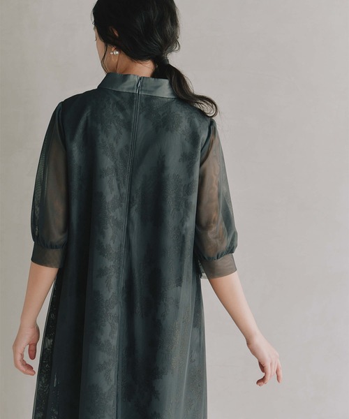 kaene（カエン）の「チュールレースAラインドレス【結婚式 二次会 同窓会 謝恩会 お呼ばれドレス】（ワンピース・レディース・イエロー/グレー/ブラウン・FREE）」の14枚目の写真