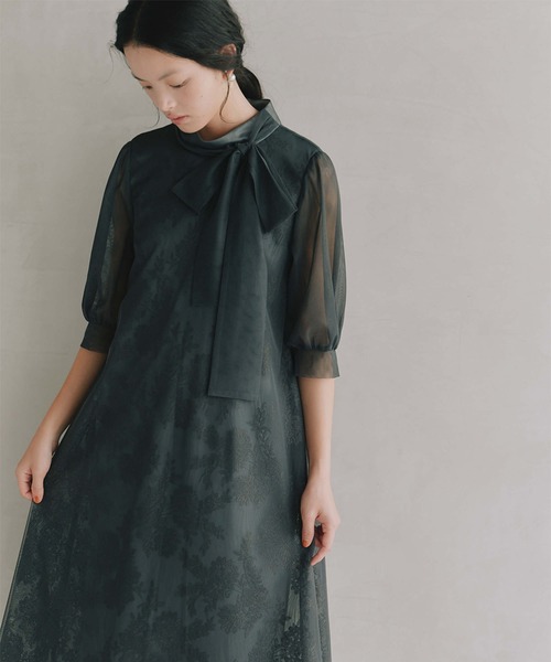 kaene（カエン）の「チュールレースAラインドレス【結婚式 二次会 同窓会 謝恩会 お呼ばれドレス】（ワンピース・レディース・イエロー/グレー/ブラウン・FREE）」の12枚目の写真