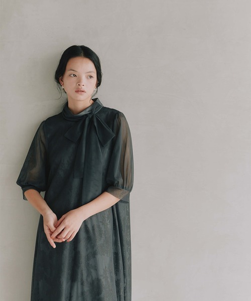 kaene（カエン）の「チュールレースAラインドレス【結婚式 二次会 同窓会 謝恩会 お呼ばれドレス】（ワンピース・レディース・イエロー/グレー/ブラウン・FREE）」の11枚目の写真