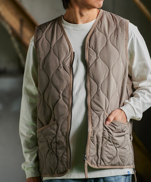 TAION ミリタリージップVネックダウンベスト TAION-104LSBPML-1-LO